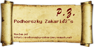 Podhorszky Zakariás névjegykártya